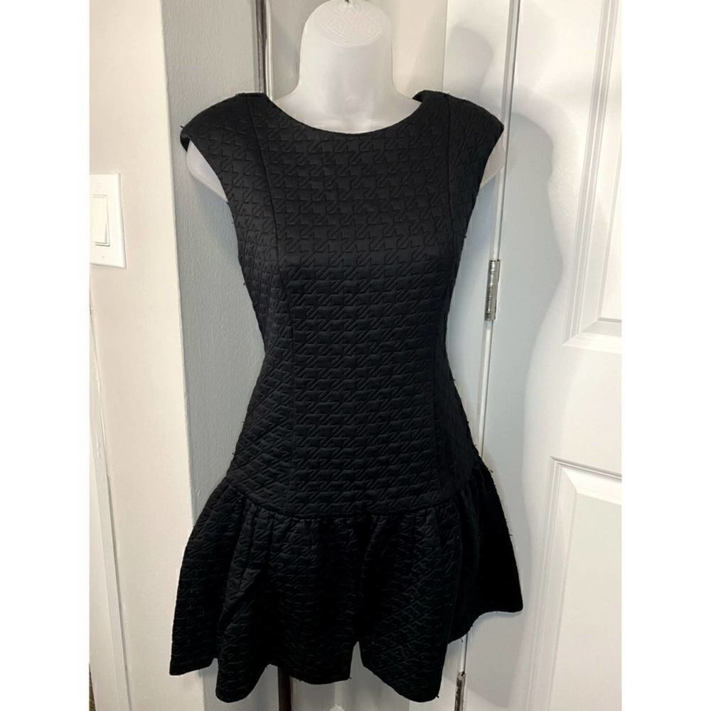 NEW Ali Ro Quilted Black Mini Dress Size 8